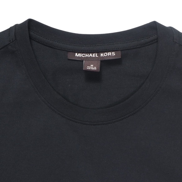 Michael Kors T-shirt Mens Size Medium Embroidered Logo Black Short Sleeve - Picture 6 of 12